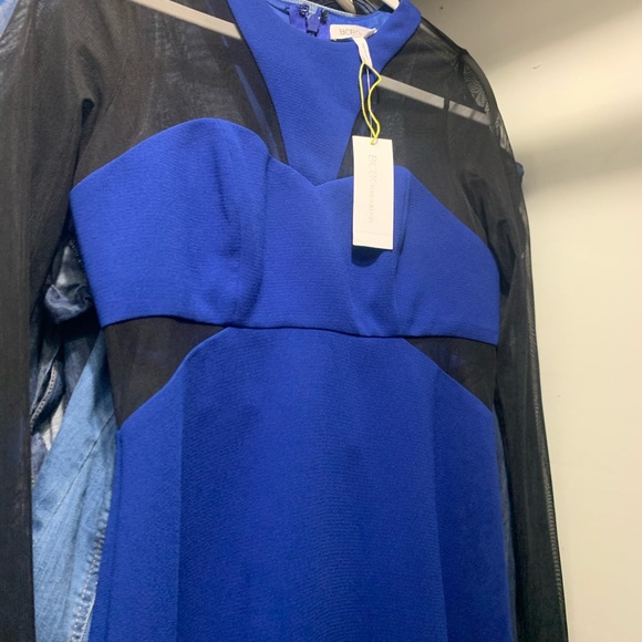 BCBG blue dress with black mesh inserts - Picture 5 of 5